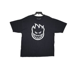 Spitfire Wheels Flame Head Logo Graphic T-Shirt Black Size XL Skateboarding Tee